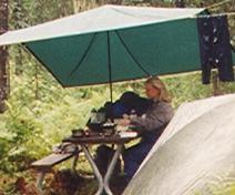 Using a trekking pole as a tent support